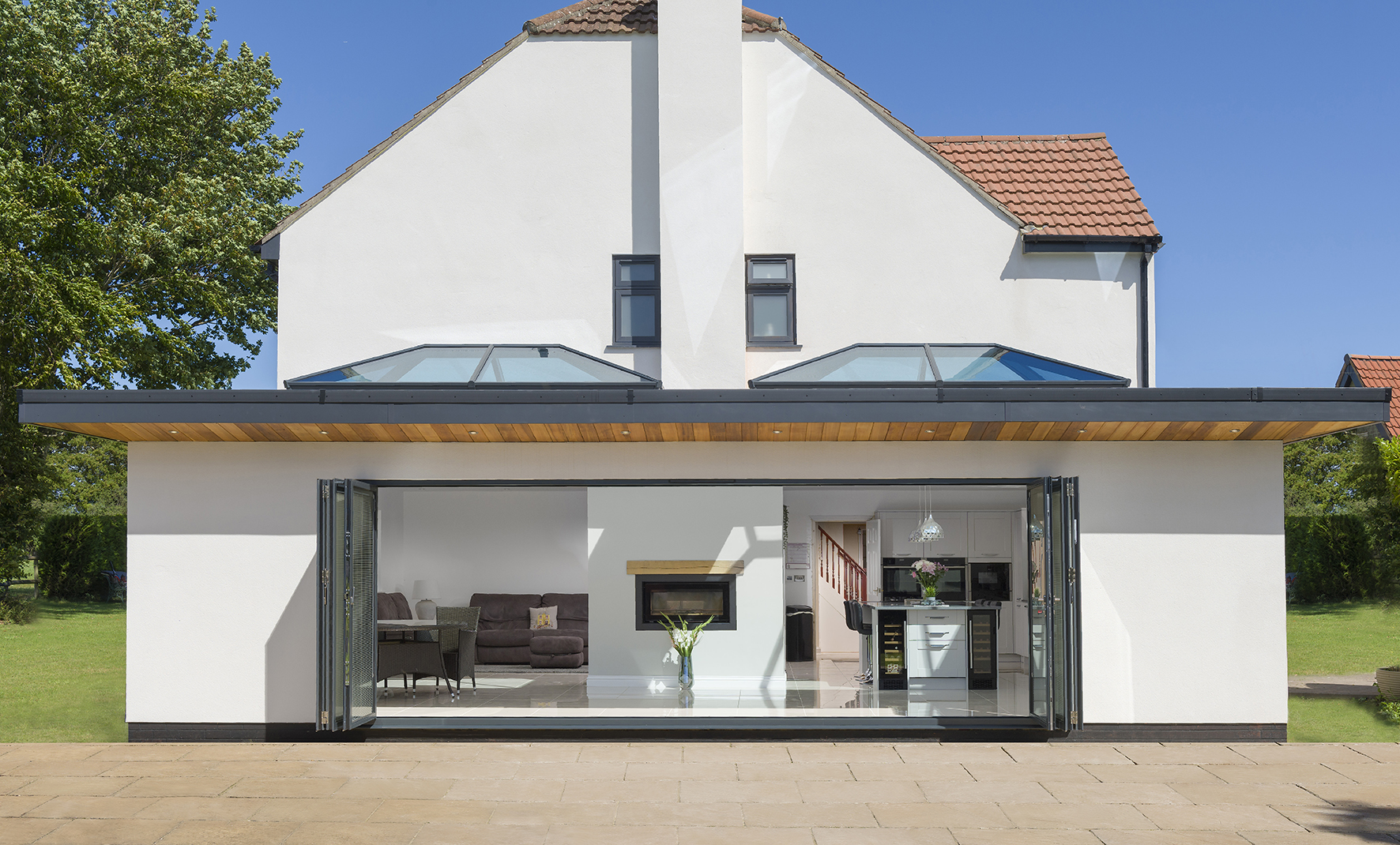 External Doors : korniche bifold doors looking inside from outside