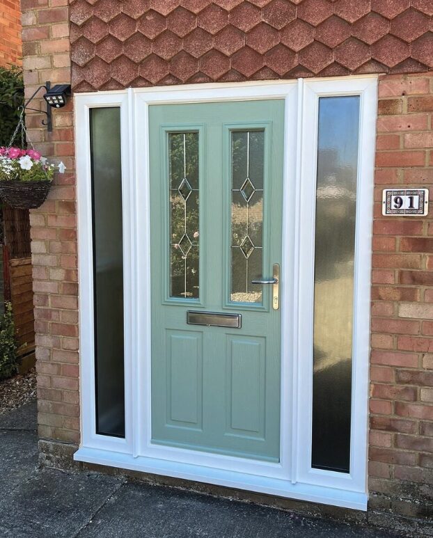 Front door colours: Comp Door Whitmore in Chartwell Green.