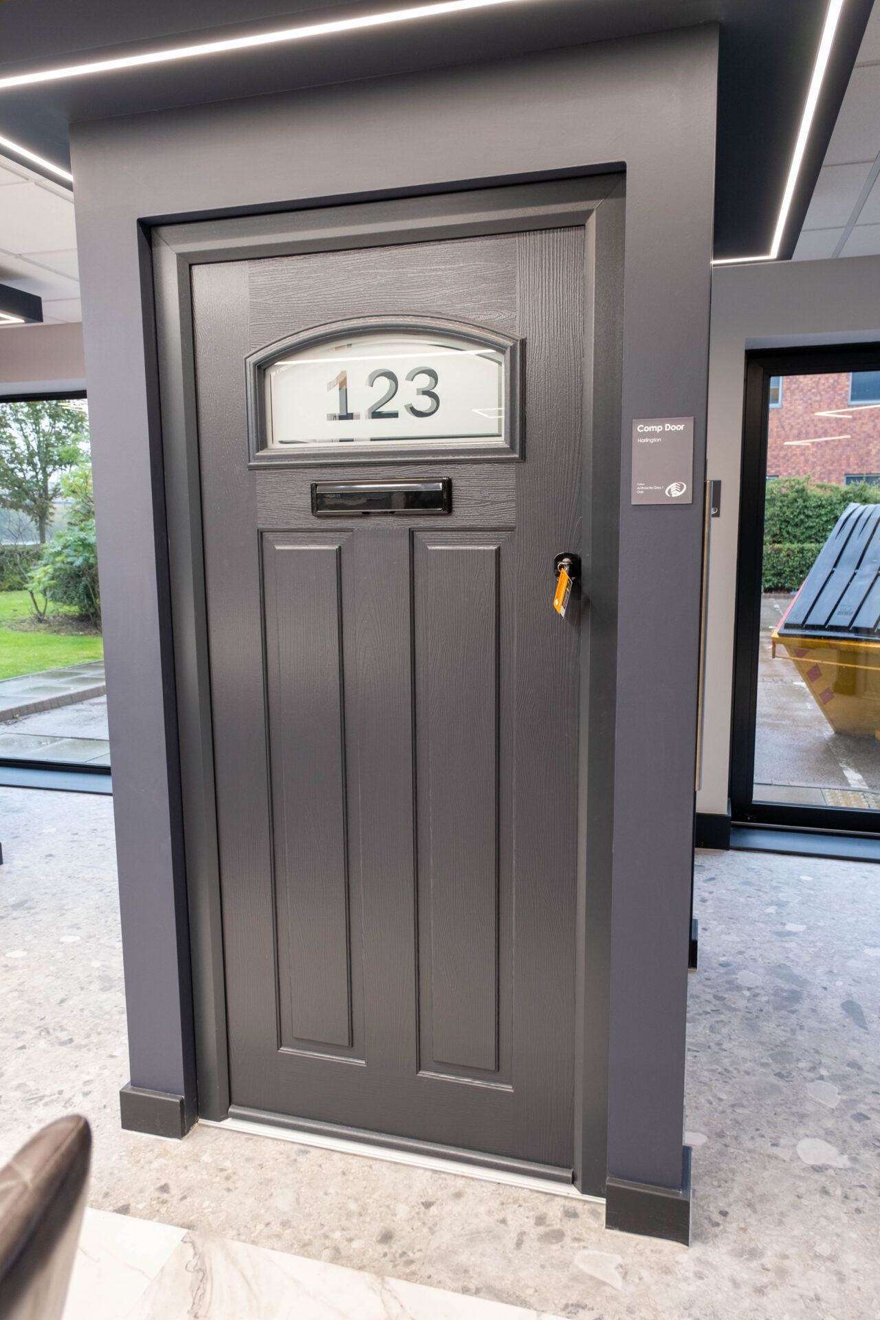 Front door colours: Comp Door Harlington in the GFD Showroom.