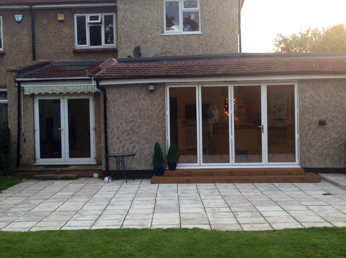French doors installed at the rear of the home to allow access to the garden.