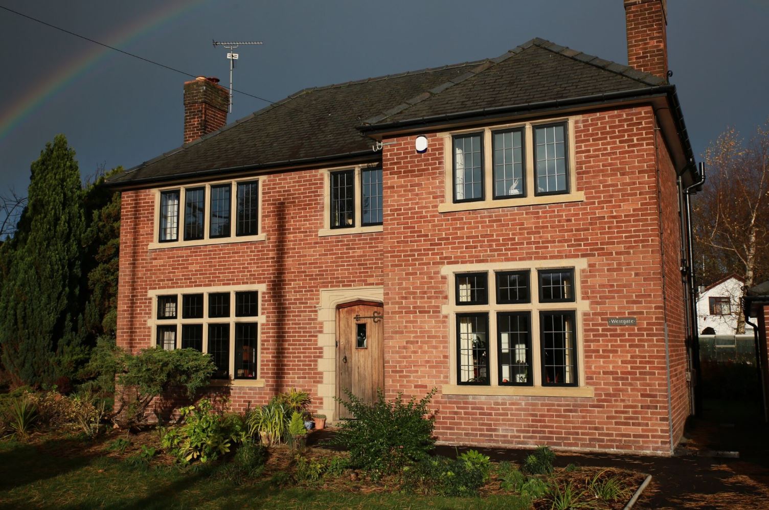 Industrial style windows: installed on a property. 